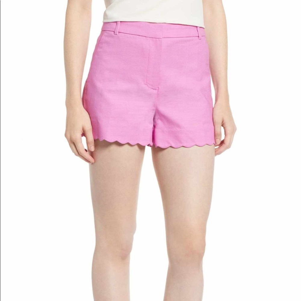J. Crew Fiesta Scallop Hem Stretch Cotton Shorts